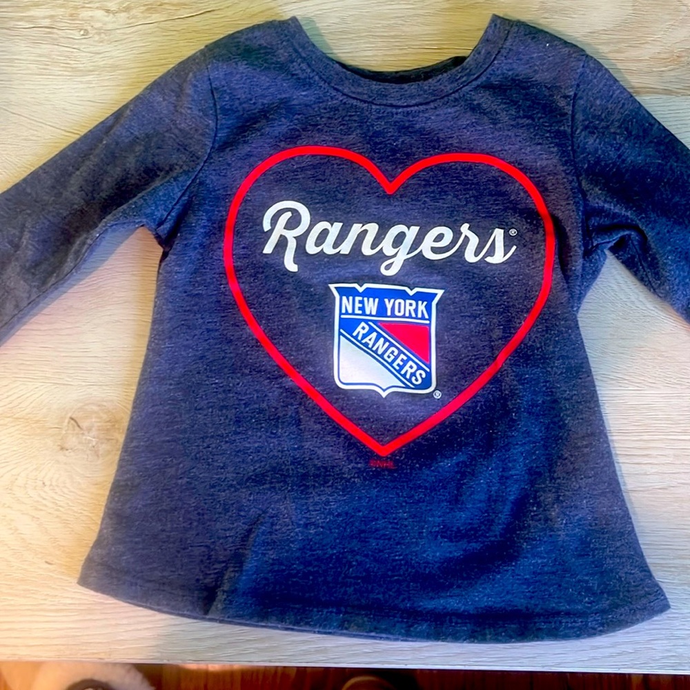 NY Rangers toddler girl long sleeve shirt